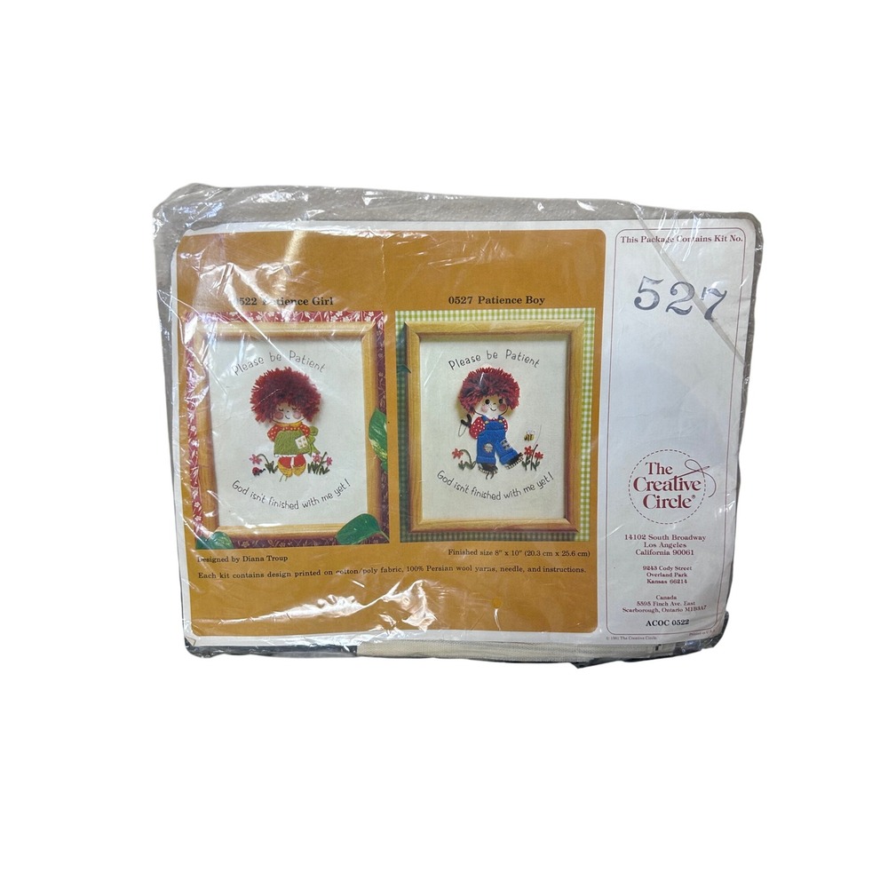 Creative Circle 0527 Patience Boy Cross Stitch Kit 8x10 Design‎ Vintage